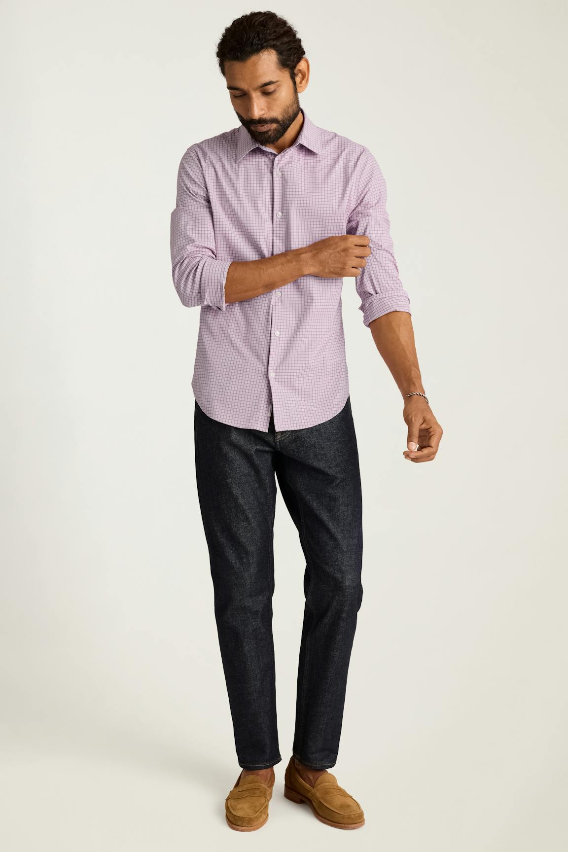 Tech Button Down Shirt / Bonobos - pink ryanly plaid