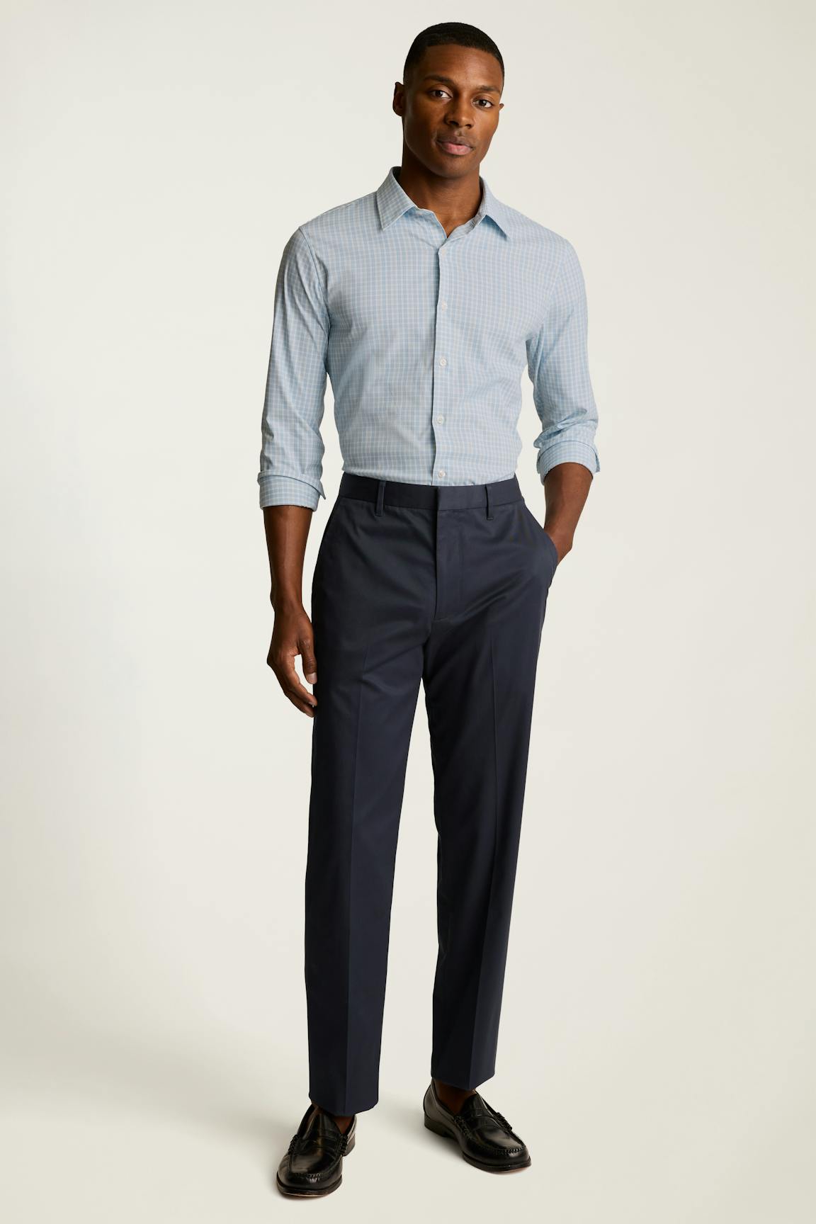 Tech Button Down Shirt / Bonobos - blue leon plaid