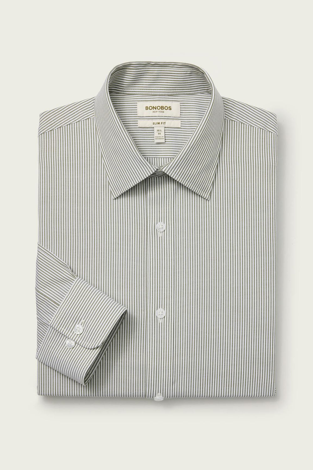 Weekday Warrior Dress Shirt / Bonobos - olive melville stripe