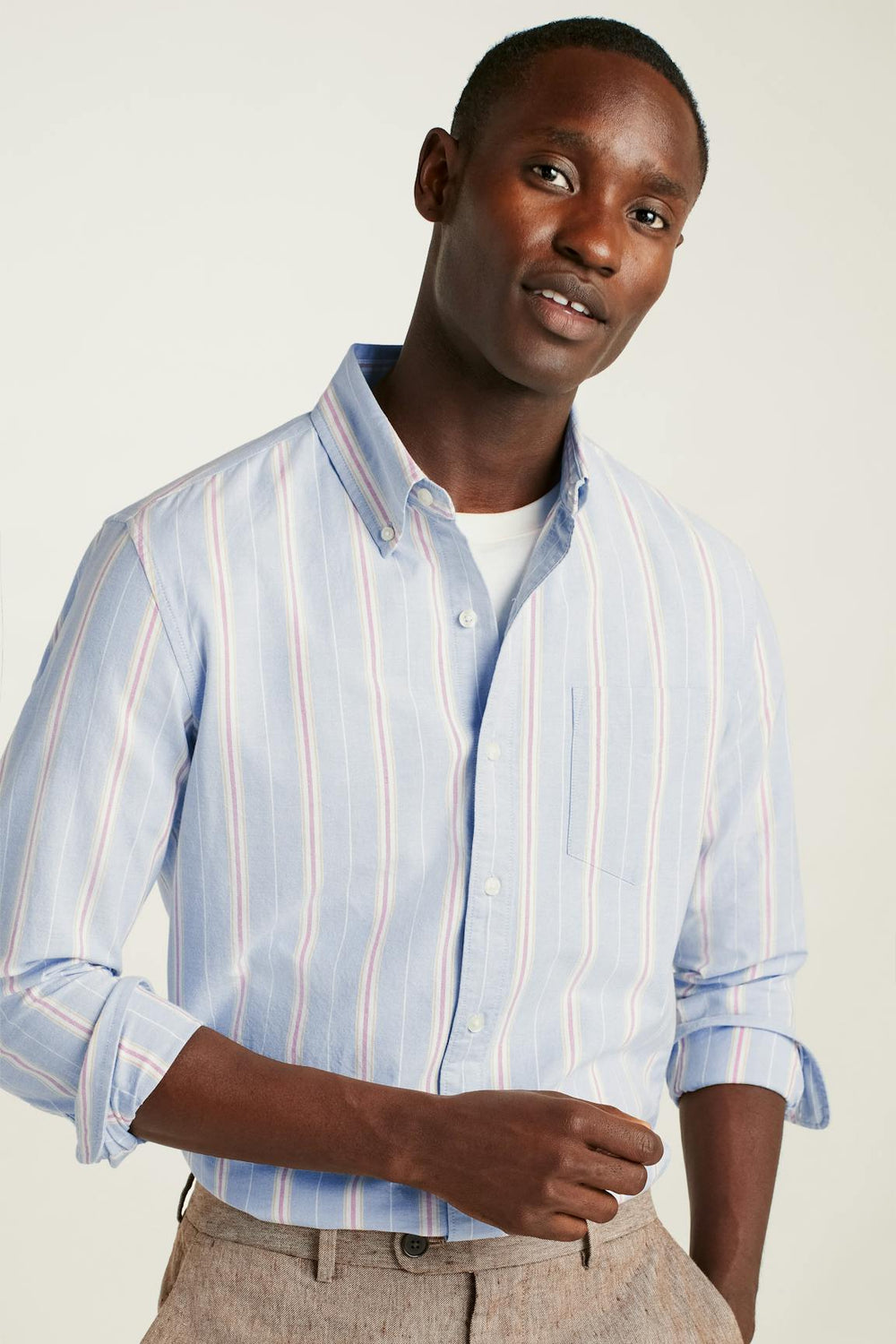 Everyday Oxford Shirt / Bonobos - hazy blue milos stripe