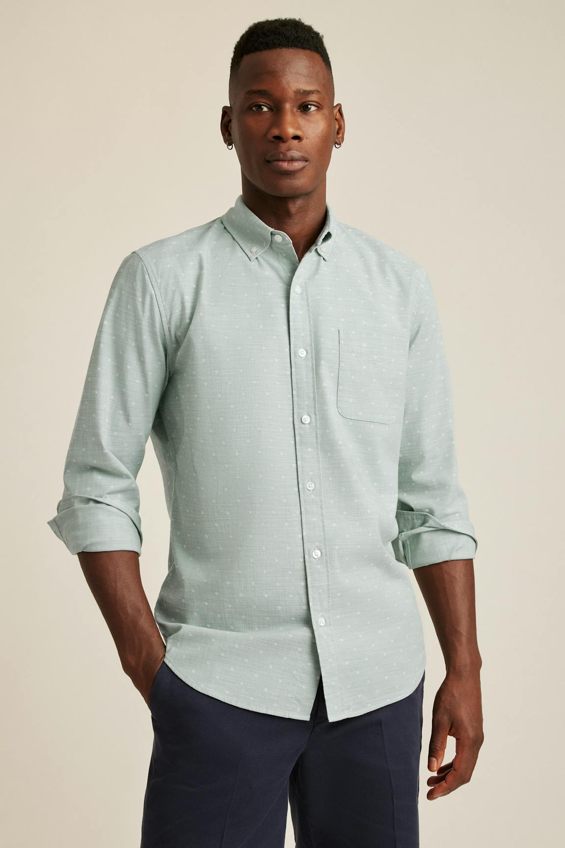 Everyday Shirt / Bonobos - sage chambray dobby dot