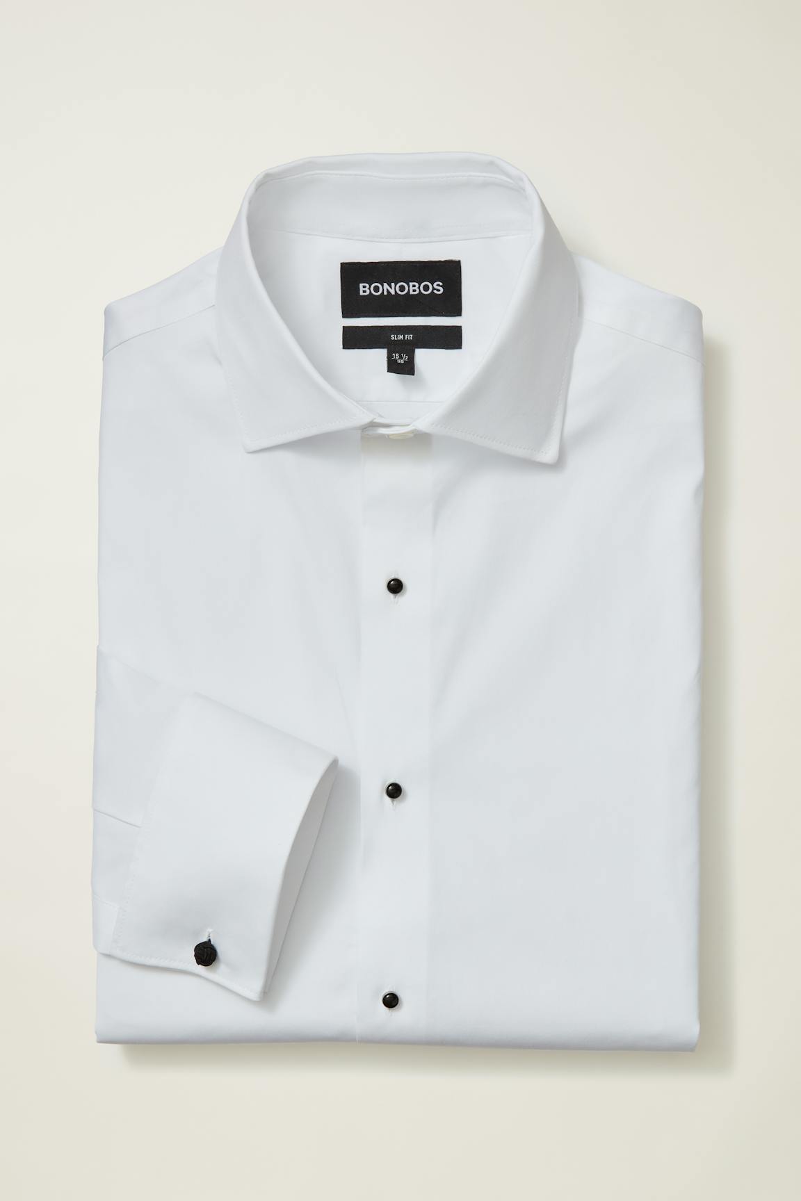 Empire Stretch Tuxedo Shirt / Bonobos - white with studs