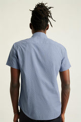 Riviera Short Sleeve Shirt / Bonobos - navy chambray dot