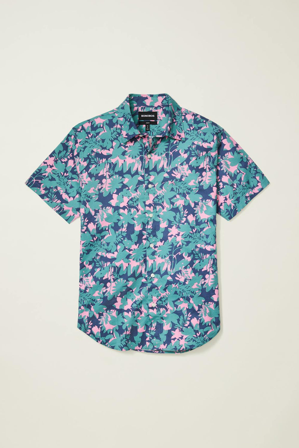 Riviera Short Sleeve Shirt / Bonobos - navy bonavista leaves
