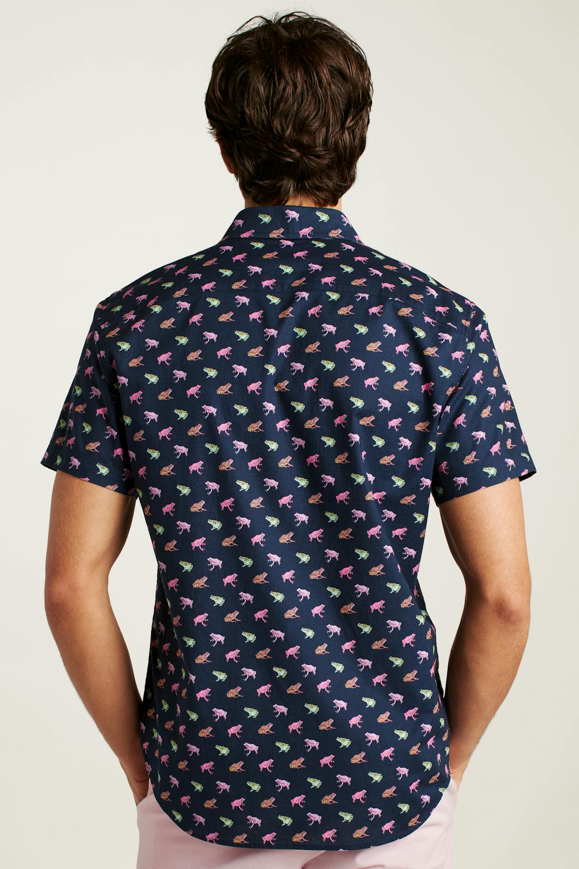 Riviera Short Sleeve Shirt / Bonobos - navy techno frogs