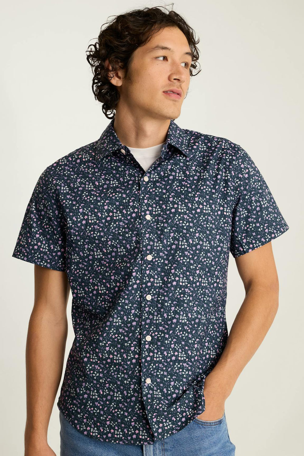 Riviera Short Sleeve Shirt / Bonobos - navy odisha floral
