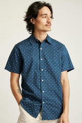 Riviera Short Sleeve Shirt / Bonobos - navy teal friend of a frond