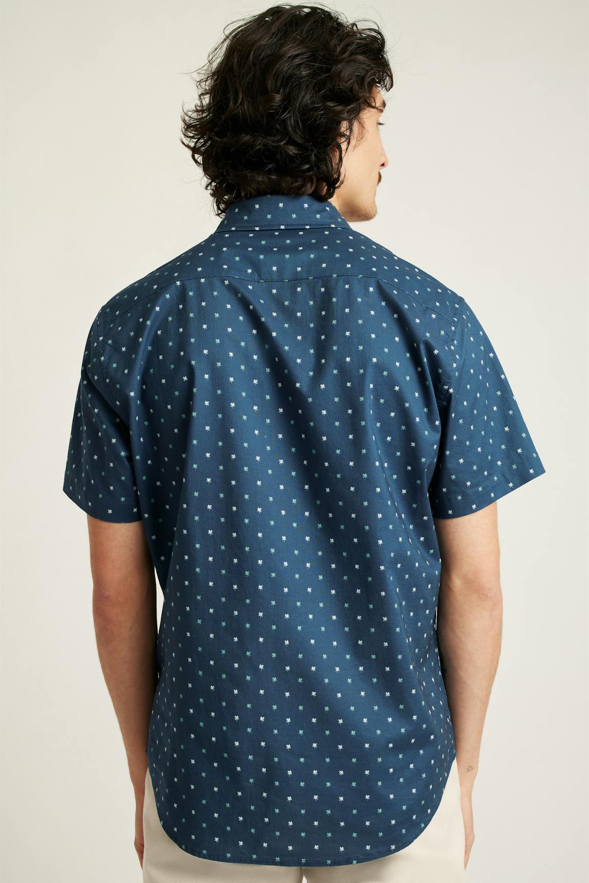Riviera Short Sleeve Shirt / Bonobos - navy teal friend of a frond