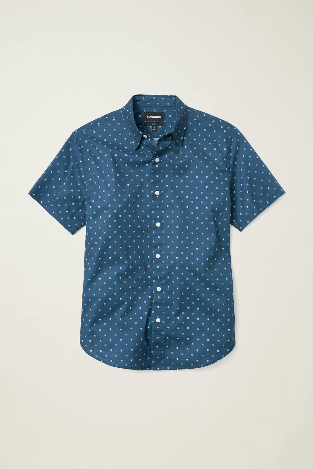 Riviera Short Sleeve Shirt / Bonobos - navy teal friend of a frond