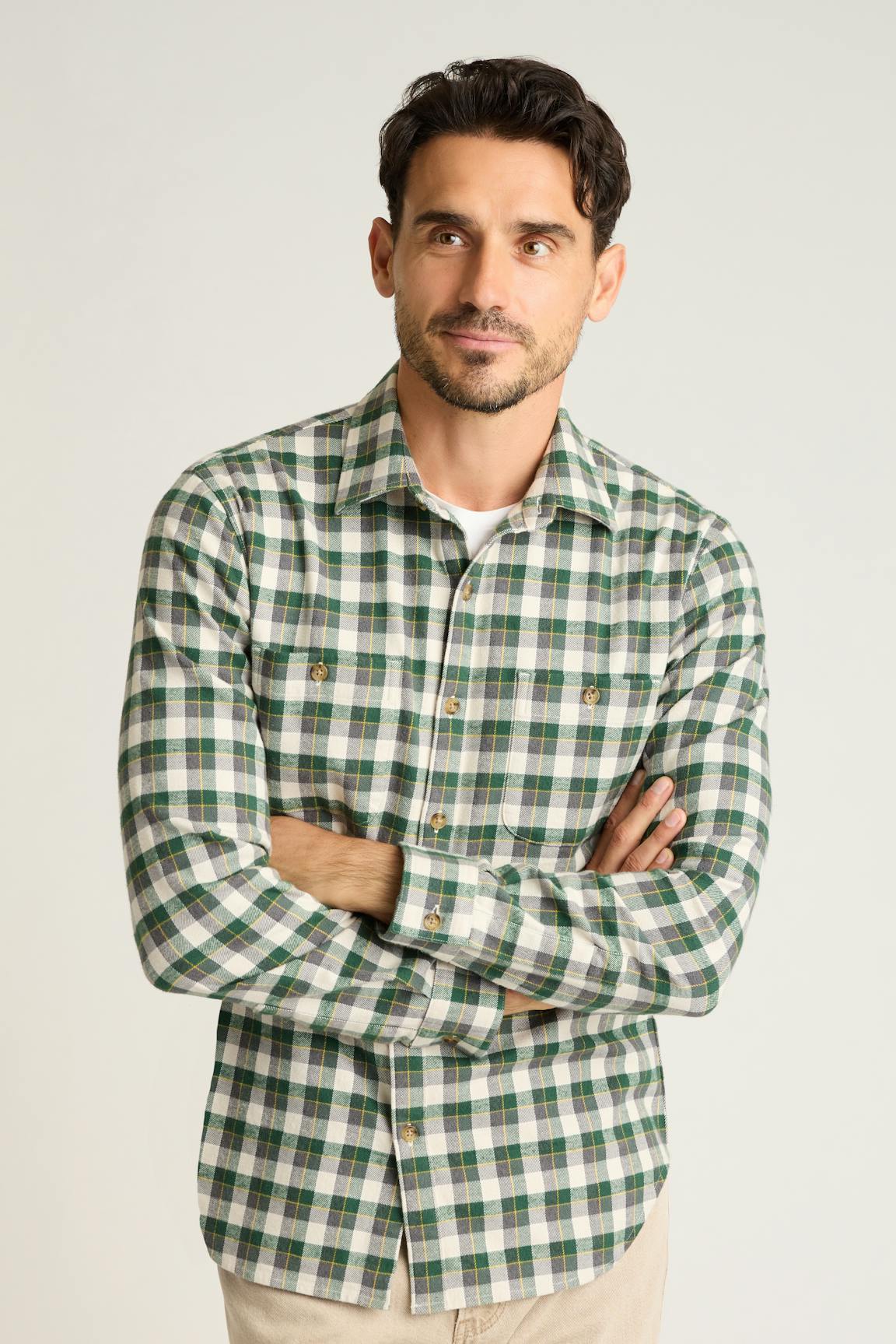 Fireside Flannel Shirt / Bonobos - green shay check