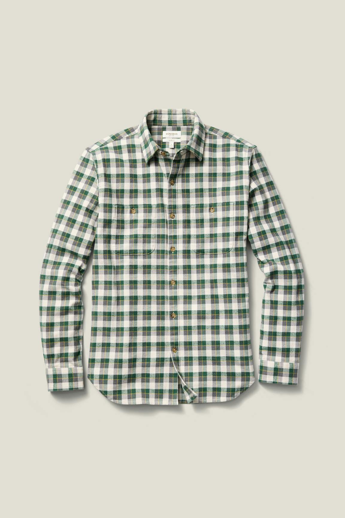 Fireside Flannel Shirt / Bonobos - green shay check
