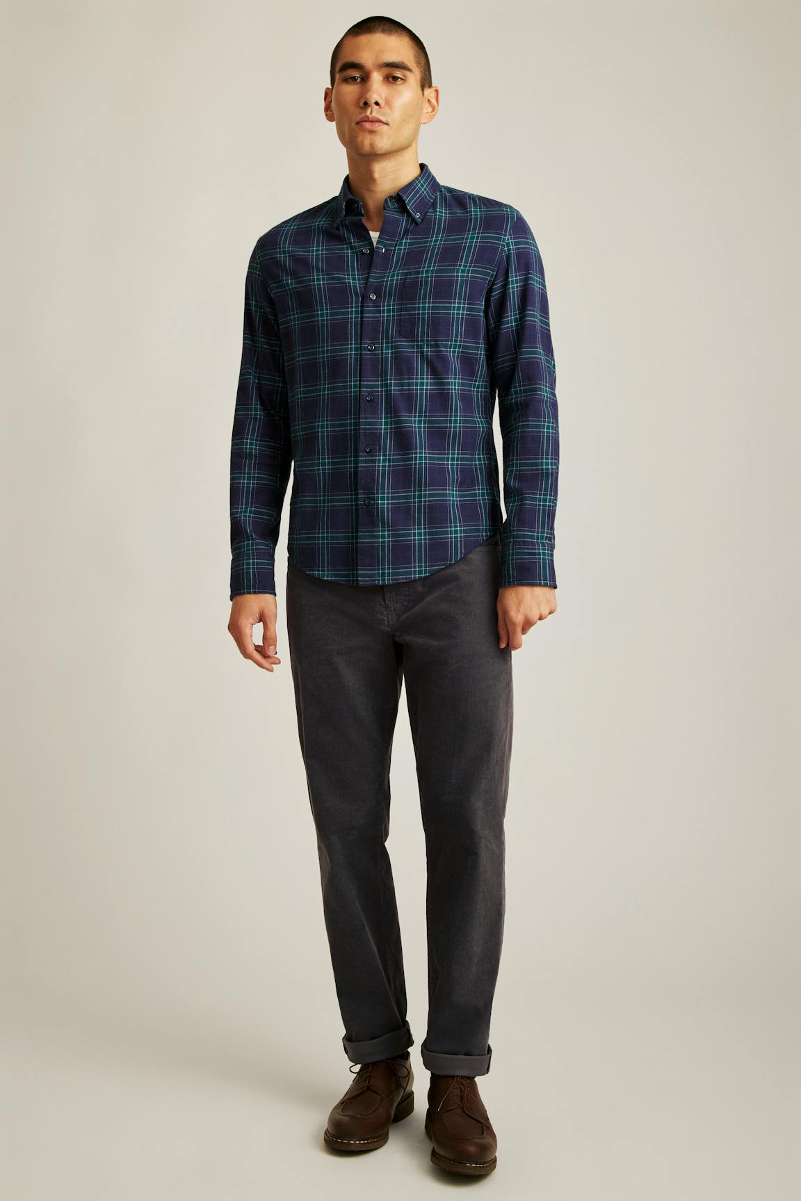 Everyday Lightweight Flannel Shirt / Bonobos - navy tadley plaid