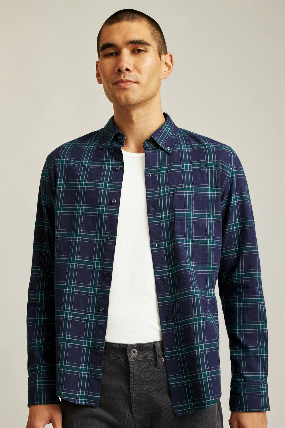 Everyday Lightweight Flannel Shirt / Bonobos - navy tadley plaid