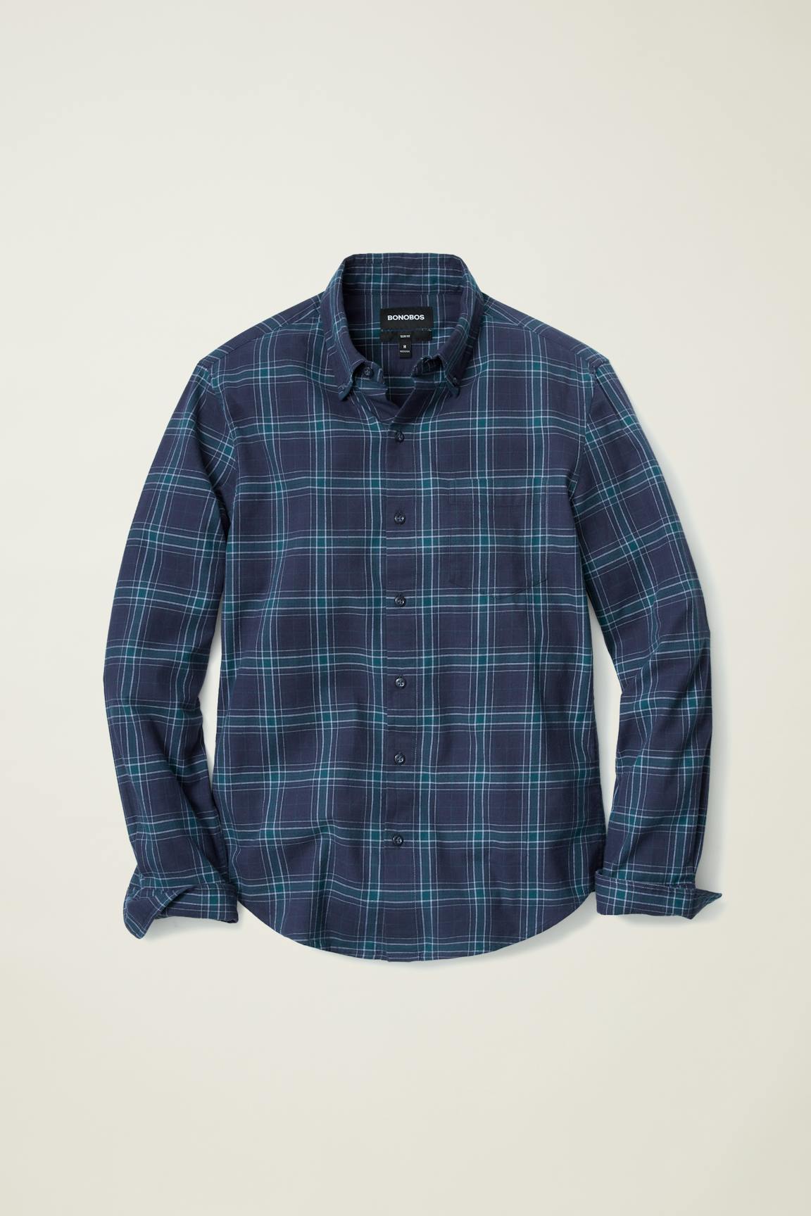 Everyday Lightweight Flannel Shirt / Bonobos - navy tadley plaid