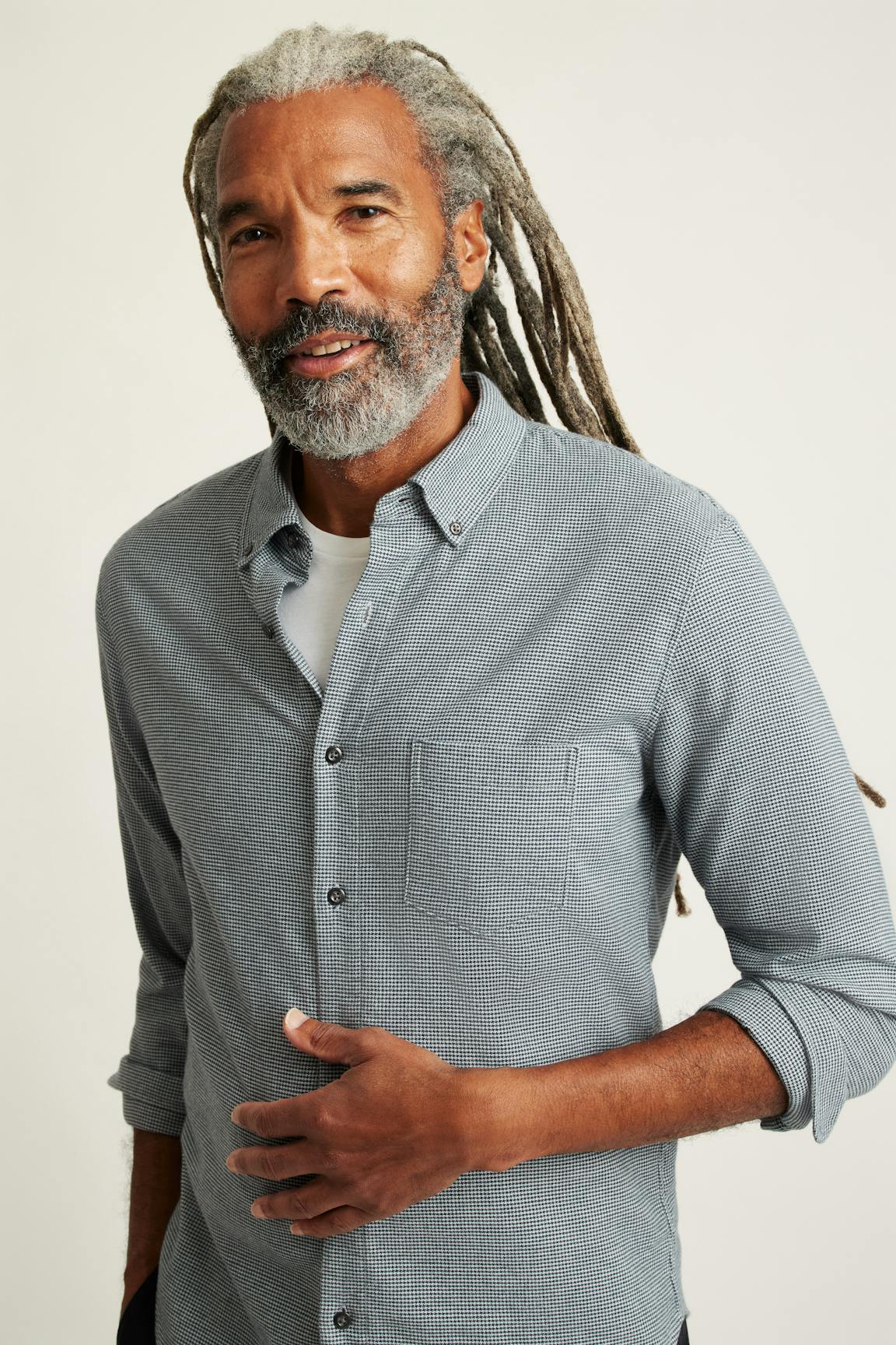 Everyday Lightweight Flannel Shirt / Bonobos - navy grey houndstooth