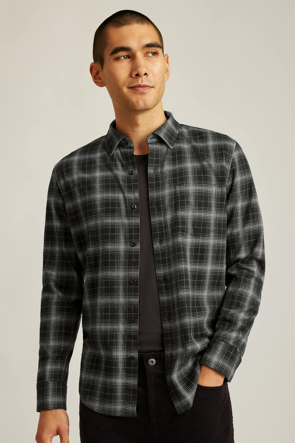 Everyday Lightweight Flannel Shirt / Bonobos - charcoal tadley plaid