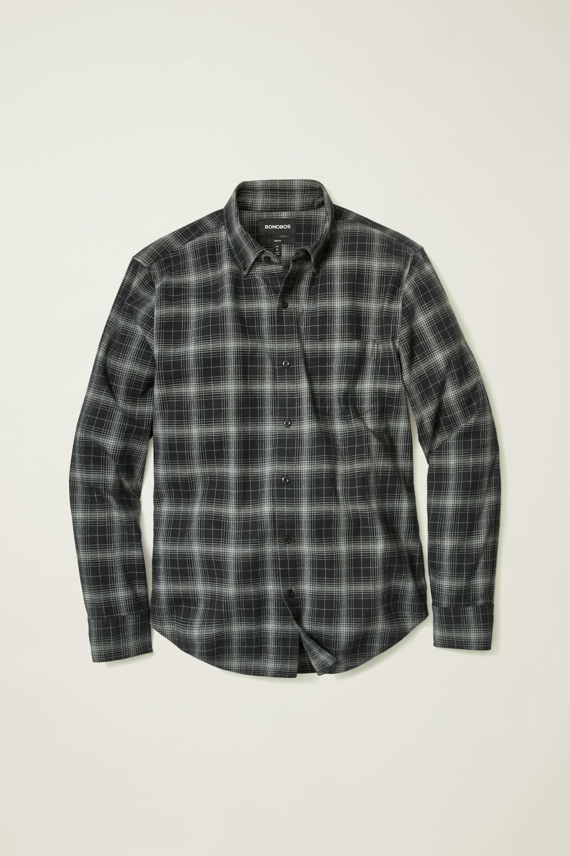 Everyday Lightweight Flannel Shirt / Bonobos - charcoal tadley plaid