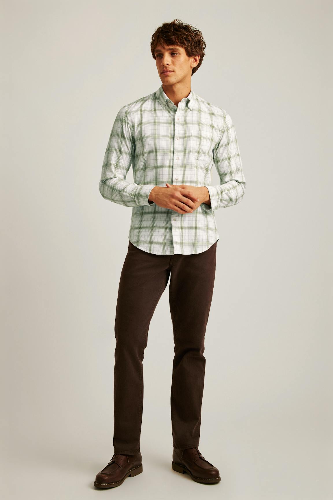 Everyday Lightweight Flannel Shirt / Bonobos - green loden plaid
