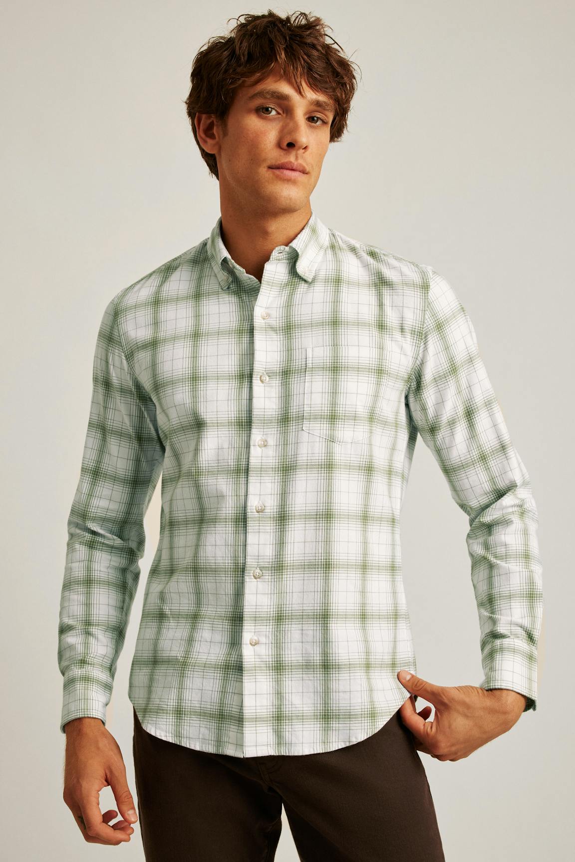 Everyday Lightweight Flannel Shirt / Bonobos - green loden plaid