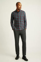 Everyday Lightweight Flannel Shirt / Bonobos - burgundy sage plaid
