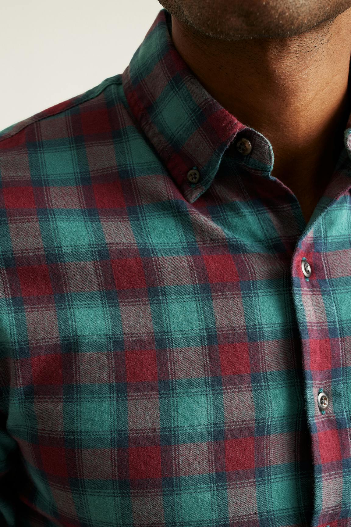 Everyday Lightweight Flannel Shirt / Bonobos - burgundy sage plaid