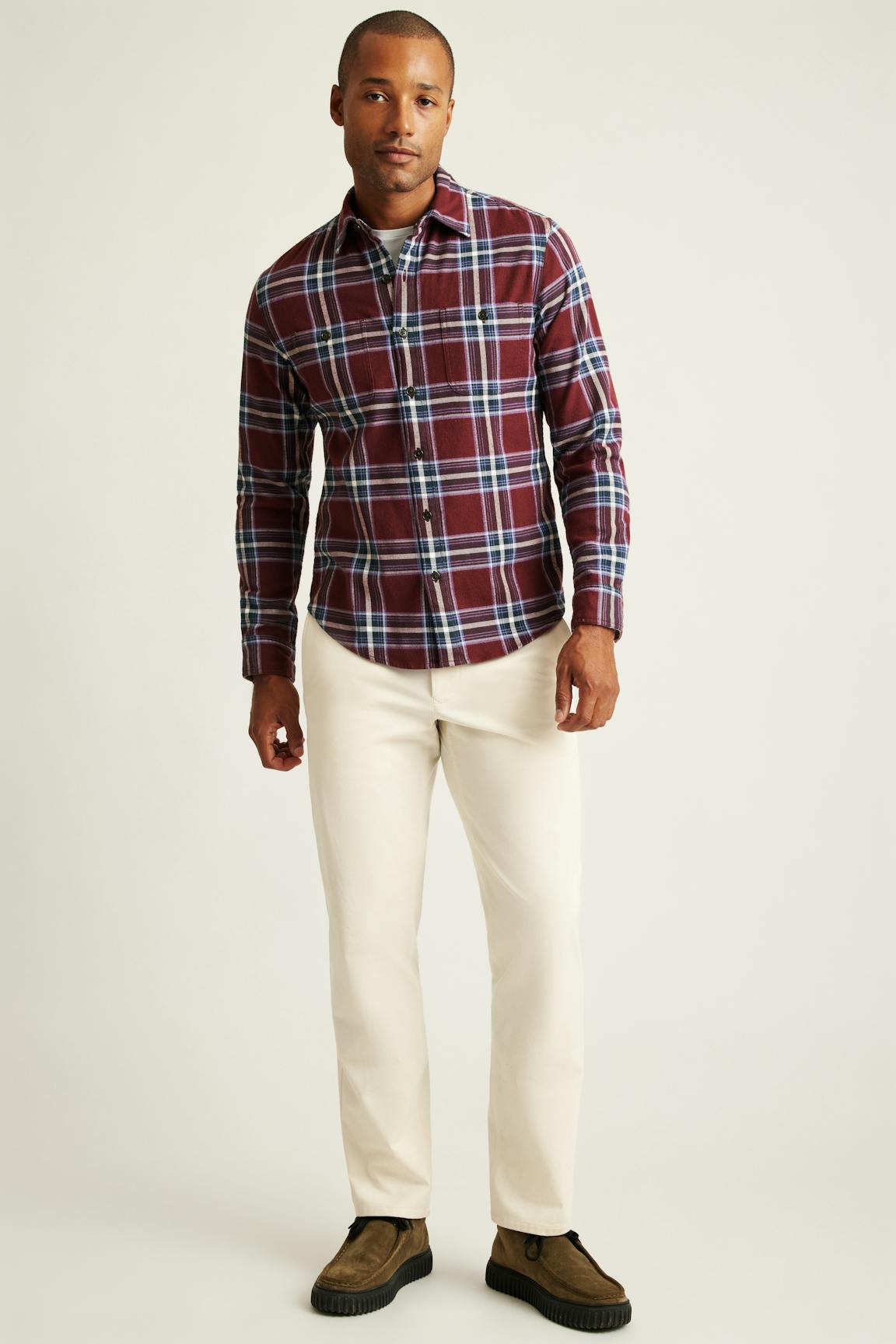 Fireside Flannel Shirt / Bonobos - burgundy huxley plaid