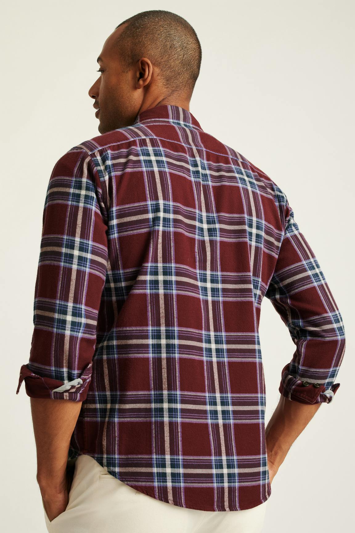 Fireside Flannel Shirt / Bonobos - burgundy huxley plaid