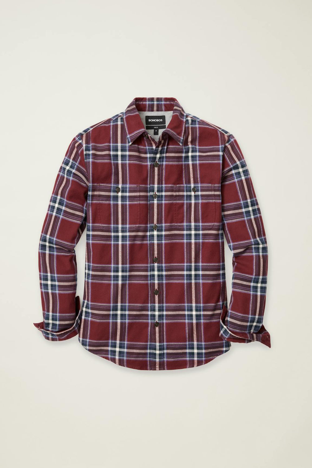 Fireside Flannel Shirt / Bonobos - burgundy huxley plaid
