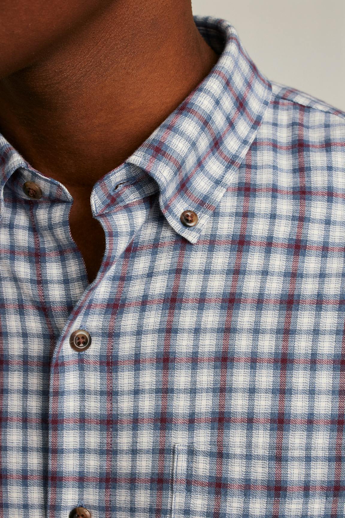 Everyday Lightweight Flannel Shirt / Bonobos - heather blue burgundy plaid