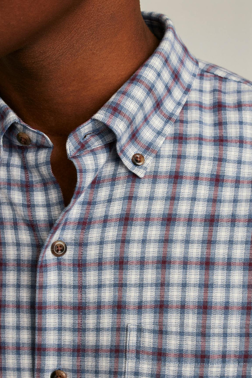 Everyday Lightweight Flannel Shirt / Bonobos - heather blue burgundy plaid
