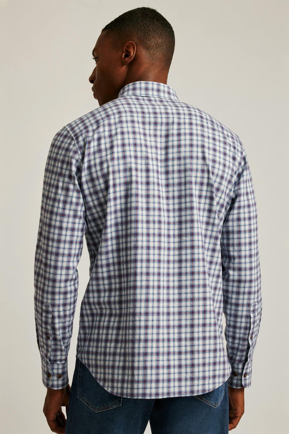 Everyday Lightweight Flannel Shirt / Bonobos - heather blue burgundy plaid