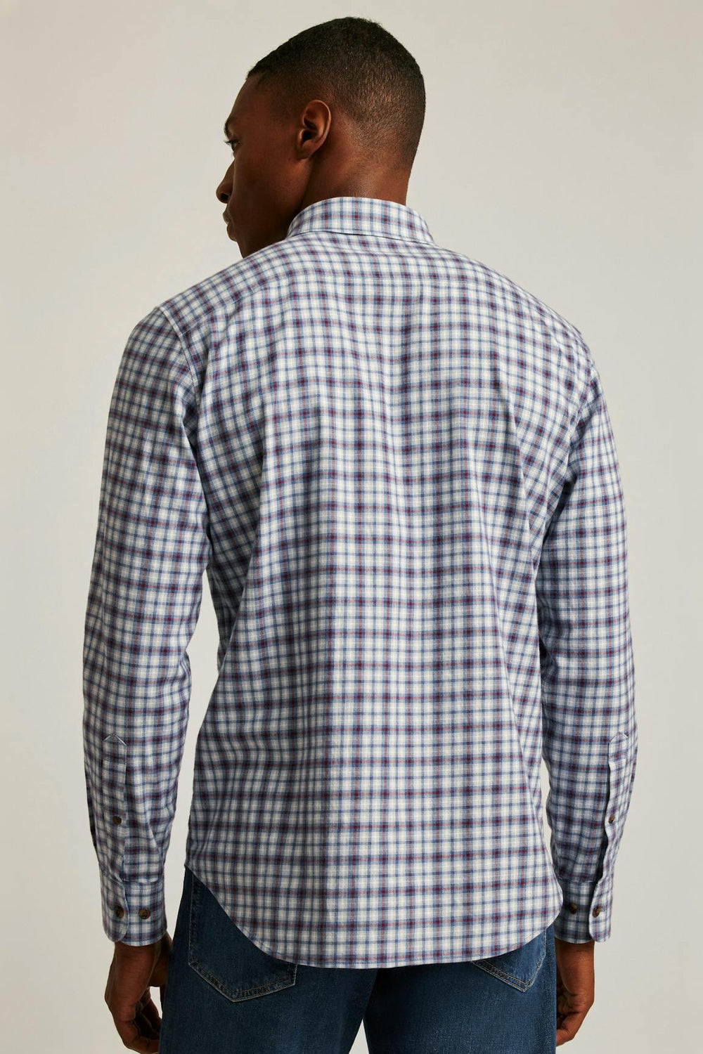 Everyday Lightweight Flannel Shirt / Bonobos - heather blue burgundy plaid
