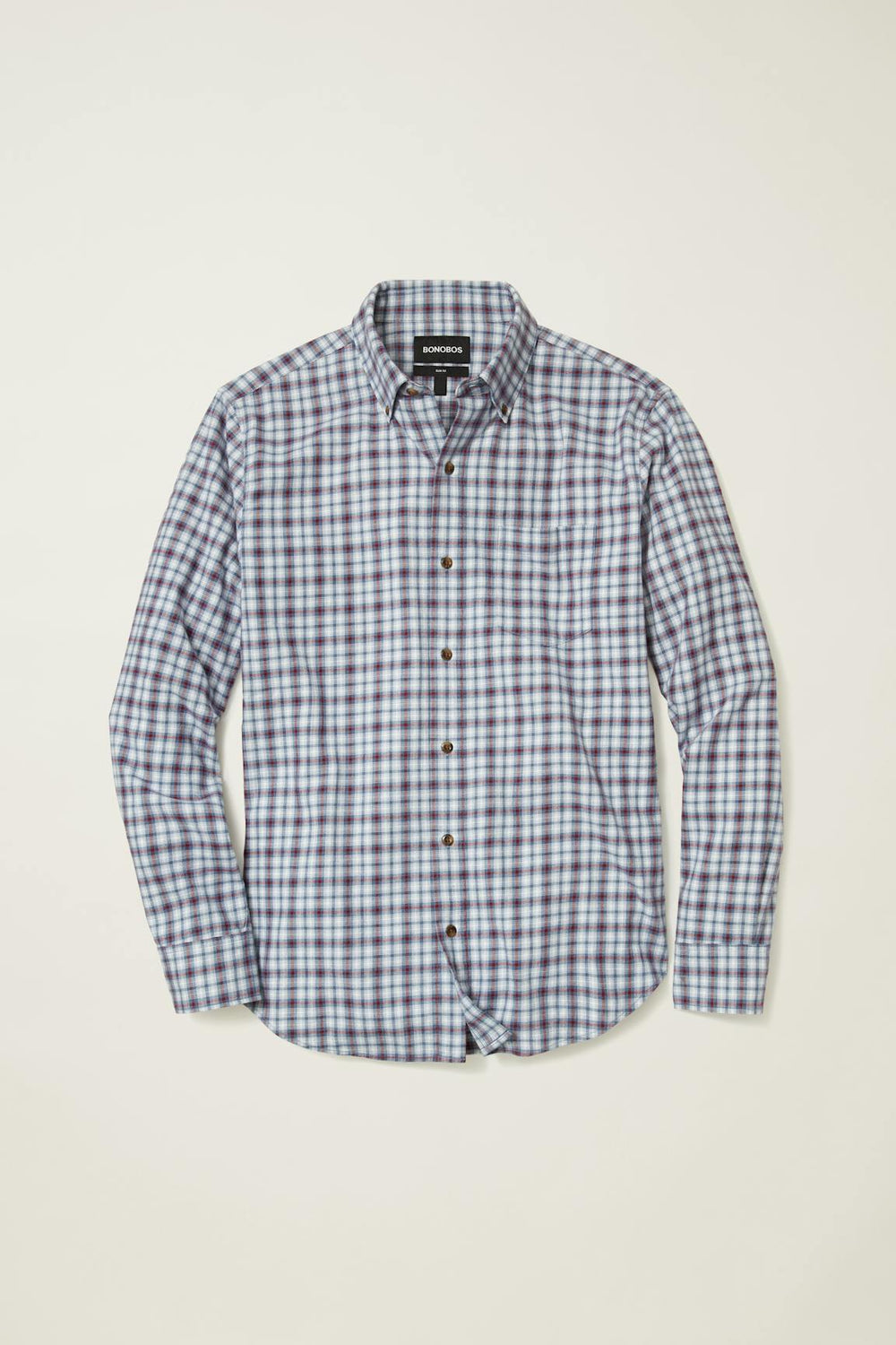Everyday Lightweight Flannel Shirt / Bonobos - heather blue burgundy plaid