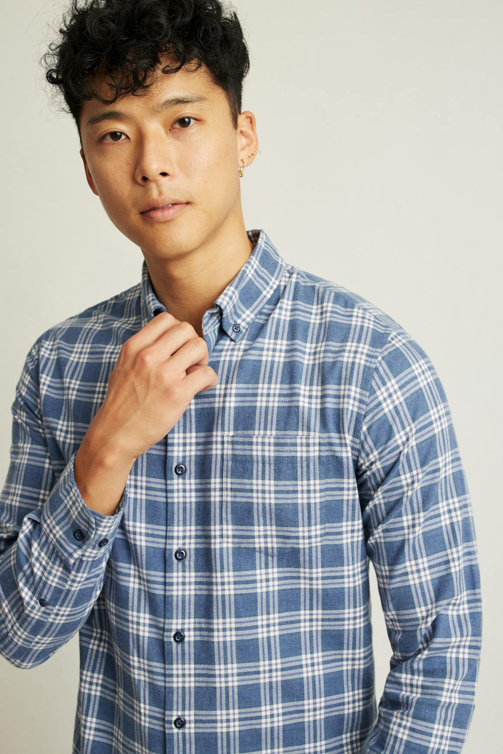 Everyday Lightweight Flannel Shirt / Bonobos - navy white plaid