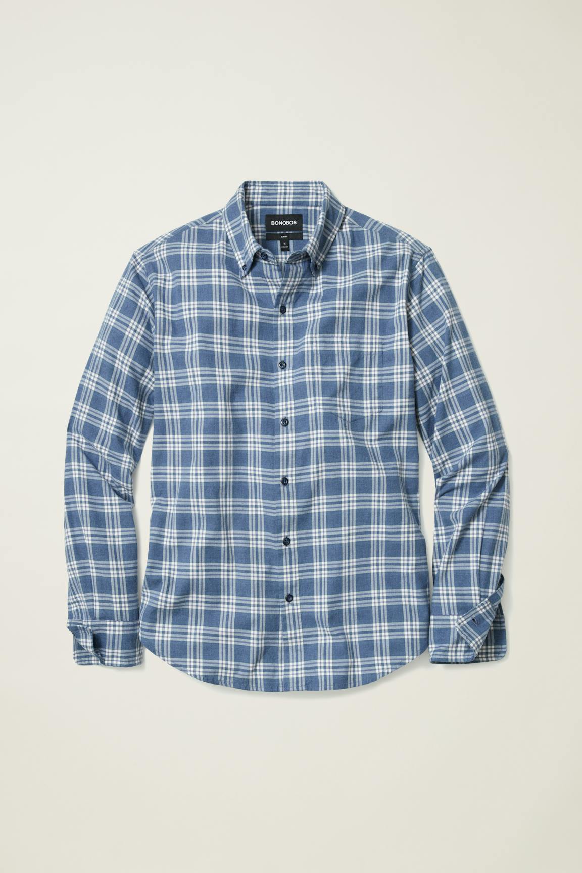 Everyday Lightweight Flannel Shirt / Bonobos - navy white plaid