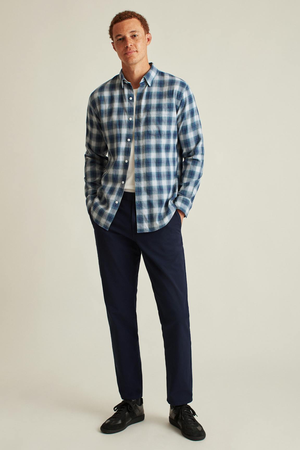 Everyday Lightweight Flannel Shirt / Bonobos - light navy plaid