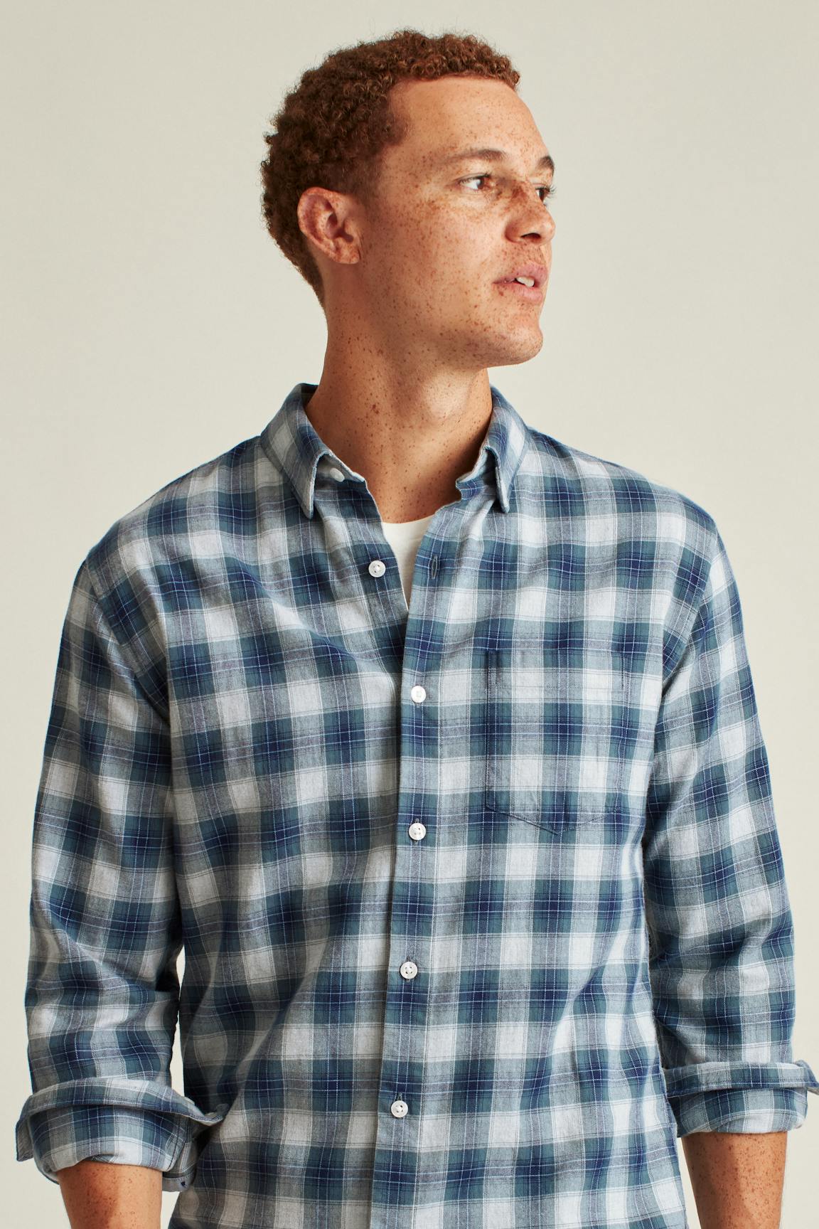 Everyday Lightweight Flannel Shirt / Bonobos - light navy plaid