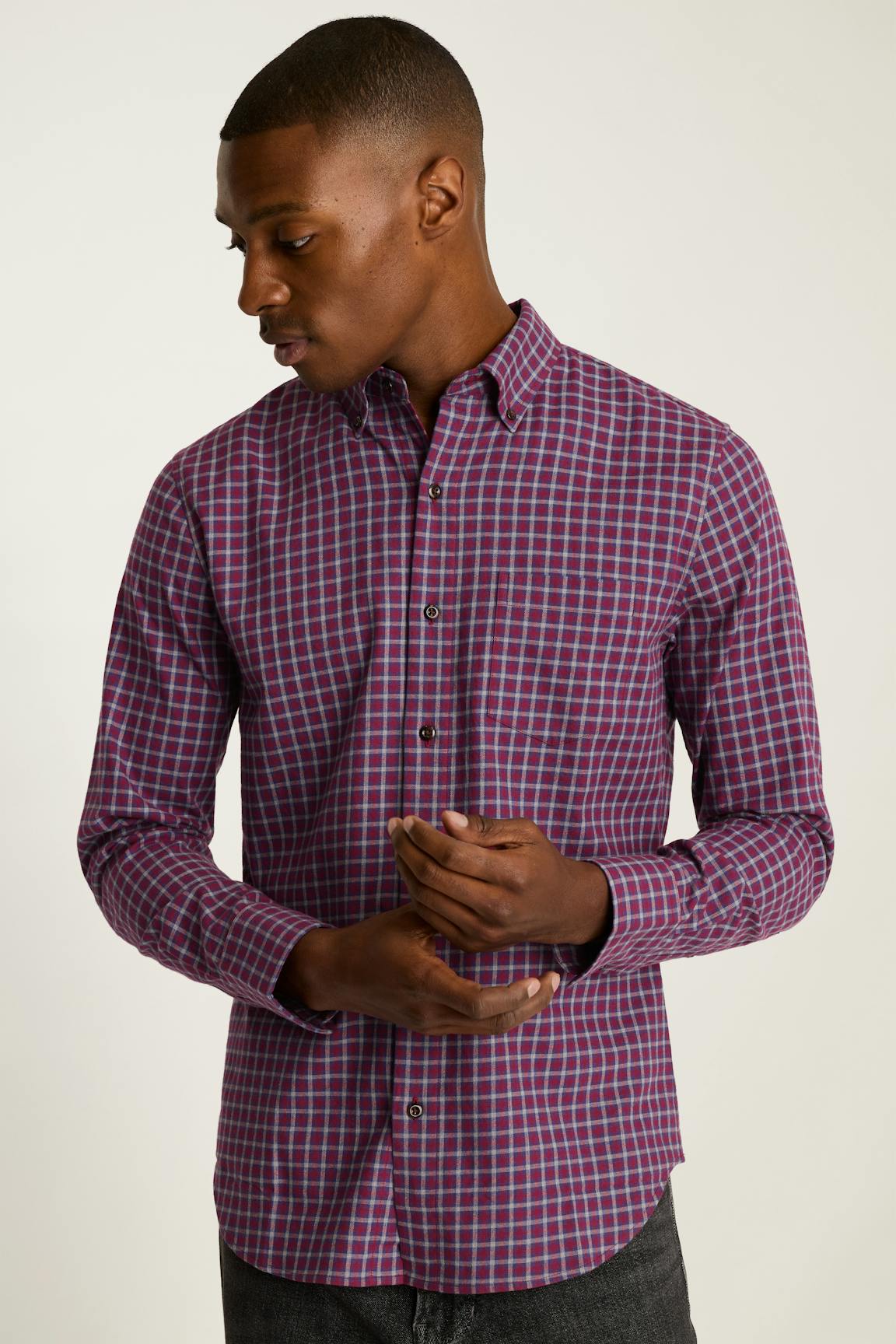 Everyday Lightweight Flannel Shirt / Bonobos - red blue rowan plaid