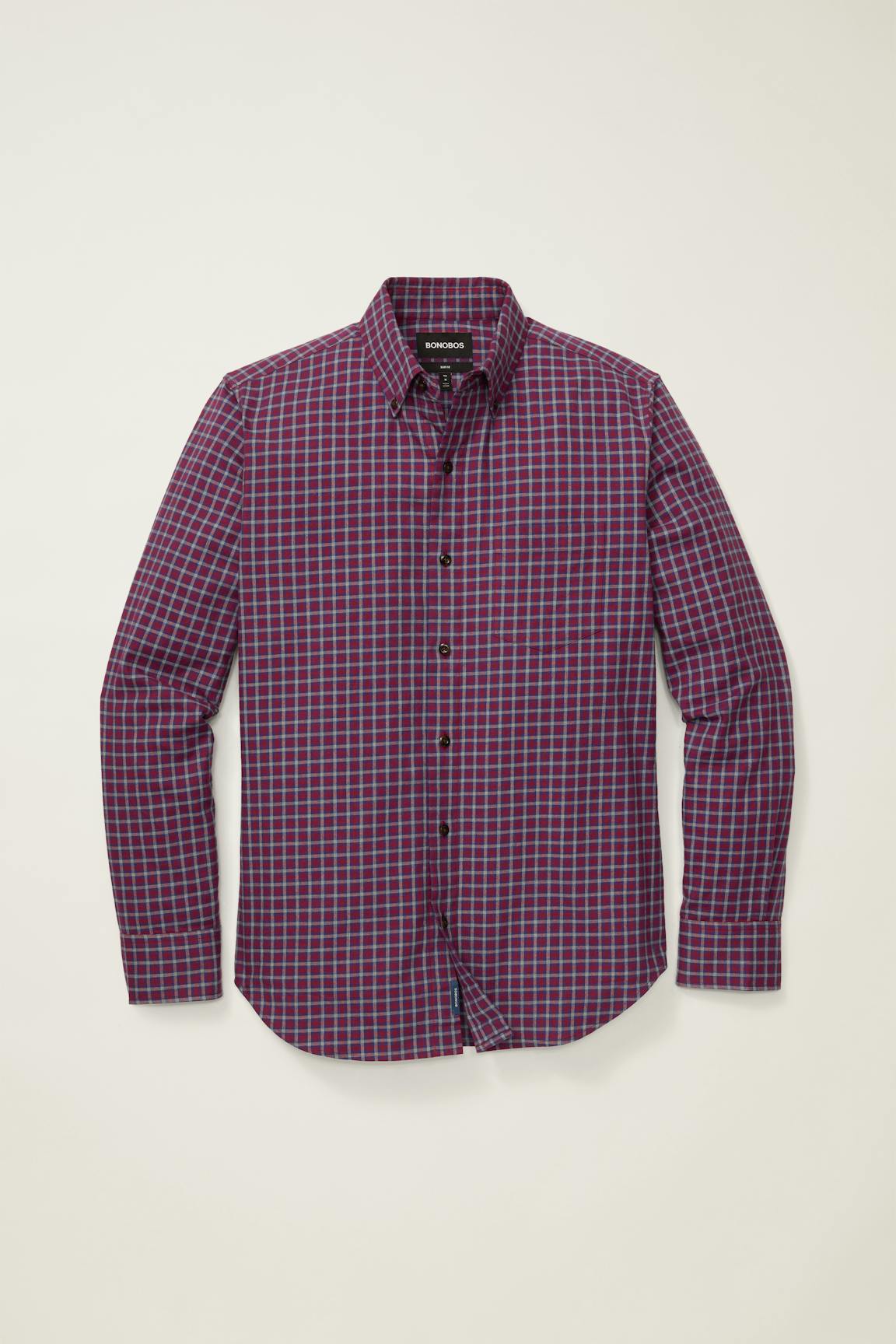 Everyday Lightweight Flannel Shirt / Bonobos - red blue rowan plaid