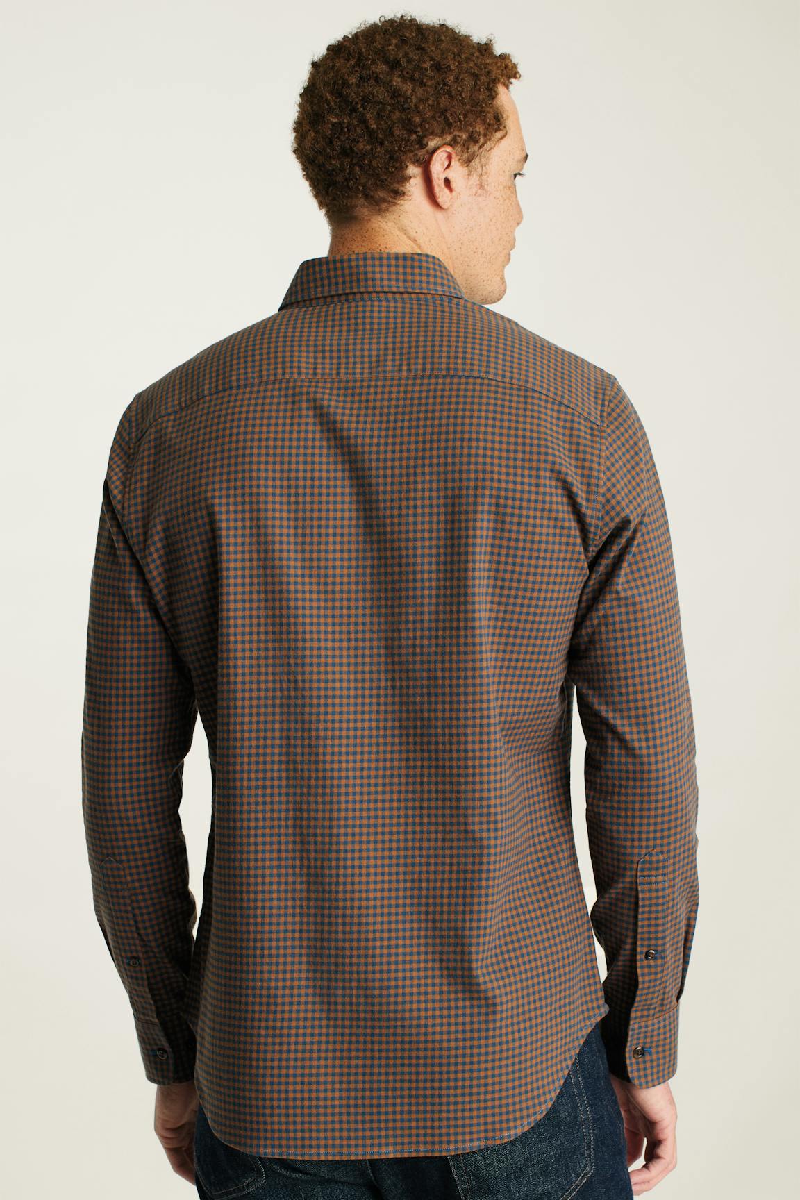 Everyday Lightweight Flannel Shirt / Bonobos - navy blue rust check