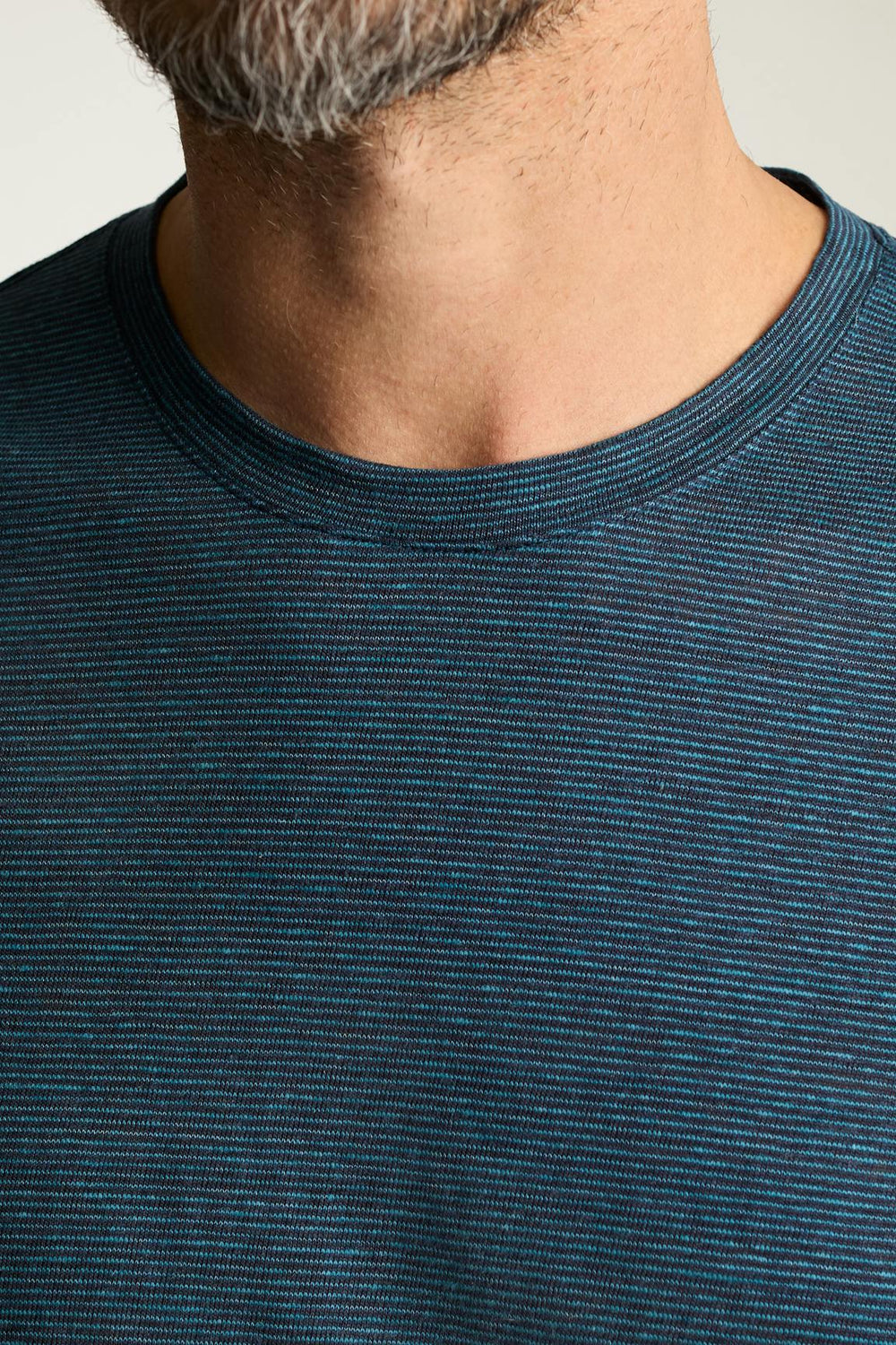 Linen Crew Neck Tee / Bonobos - dark sea blue stripe