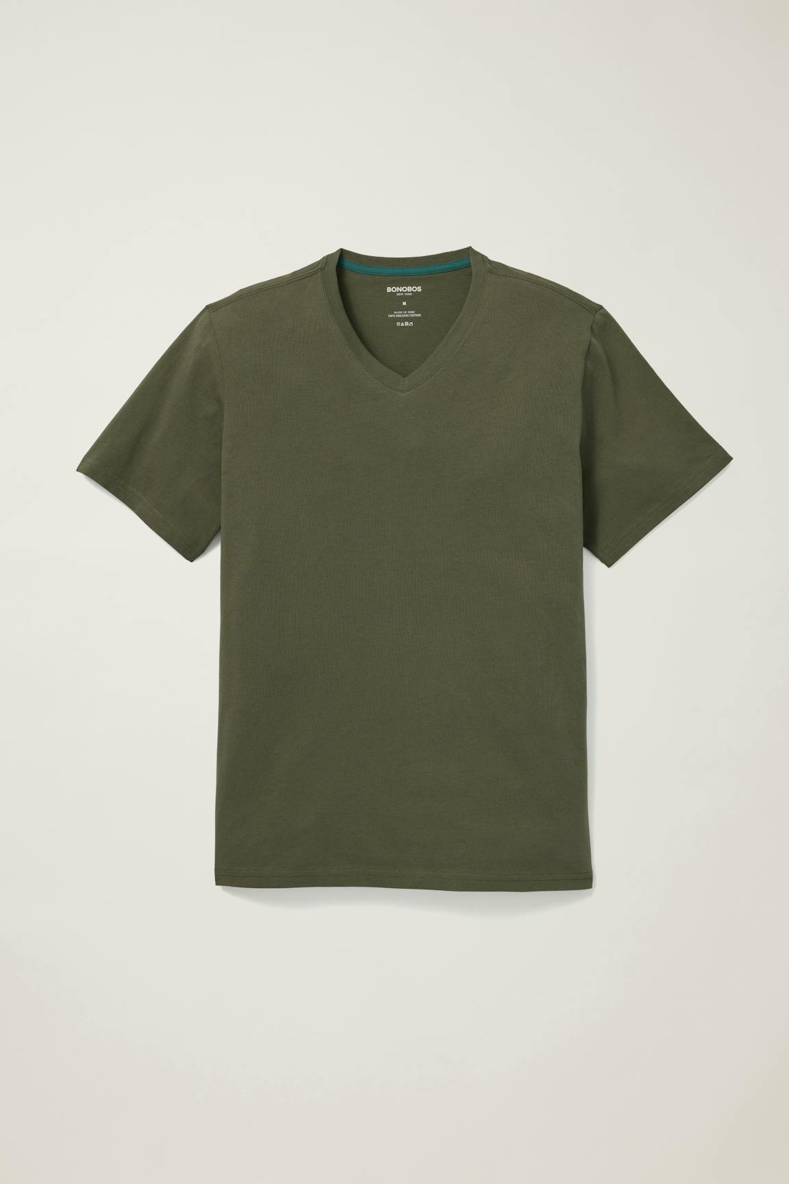 Forever Soft Cotton  V-Neck Tee / Bonobos - dark green