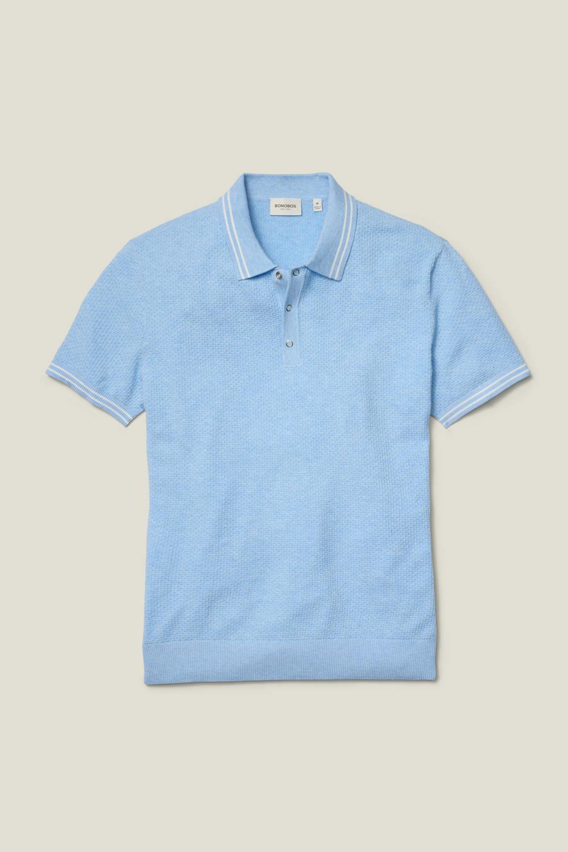 Fairgame Sweater Polo / Bonobos - light blue heather