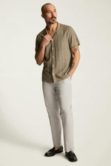 Hudson Cabana Sweater Polo / Bonobos - beige linen stripe
