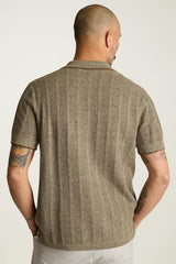 Hudson Cabana Sweater Polo / Bonobos - beige linen stripe
