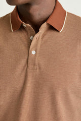 Stretch Pique Polo / Bonobos - rust heather