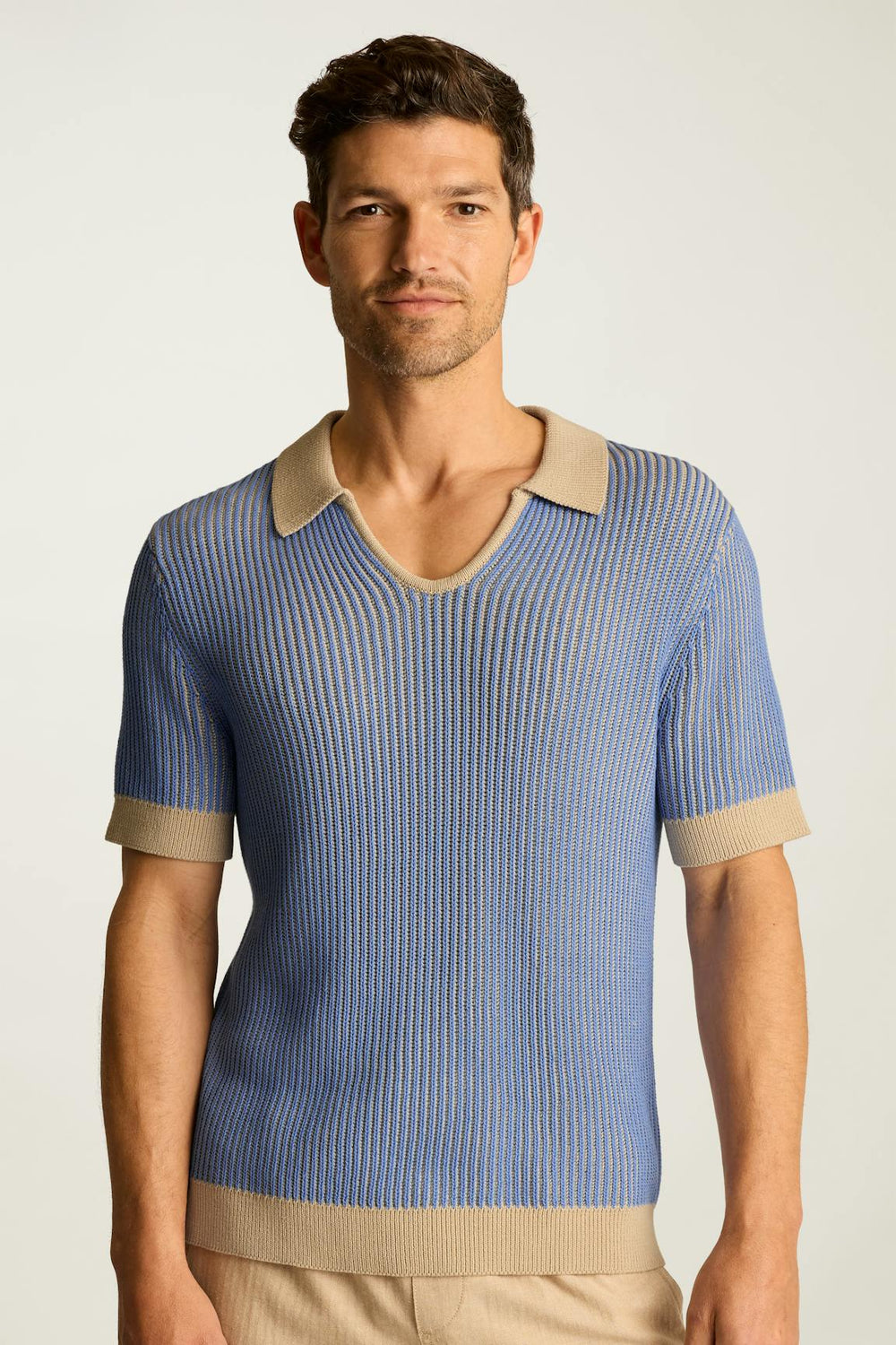 Hudson Sweater Polo / Bonobos - beige blue