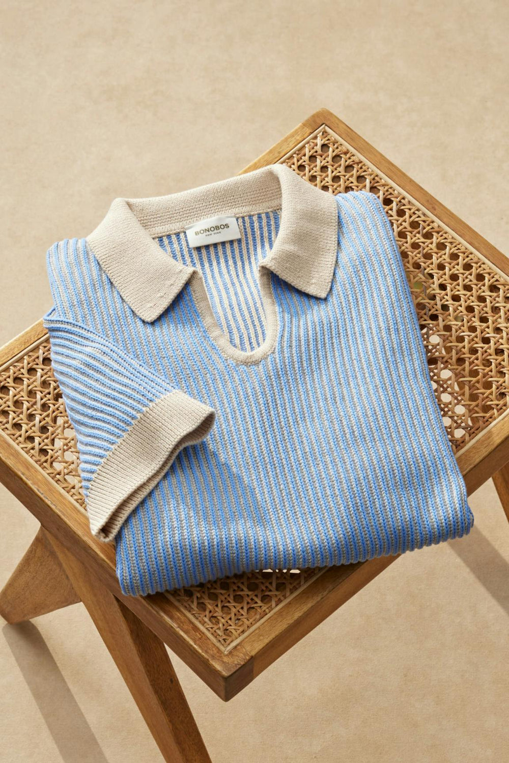 Hudson Sweater Polo / Bonobos - beige blue