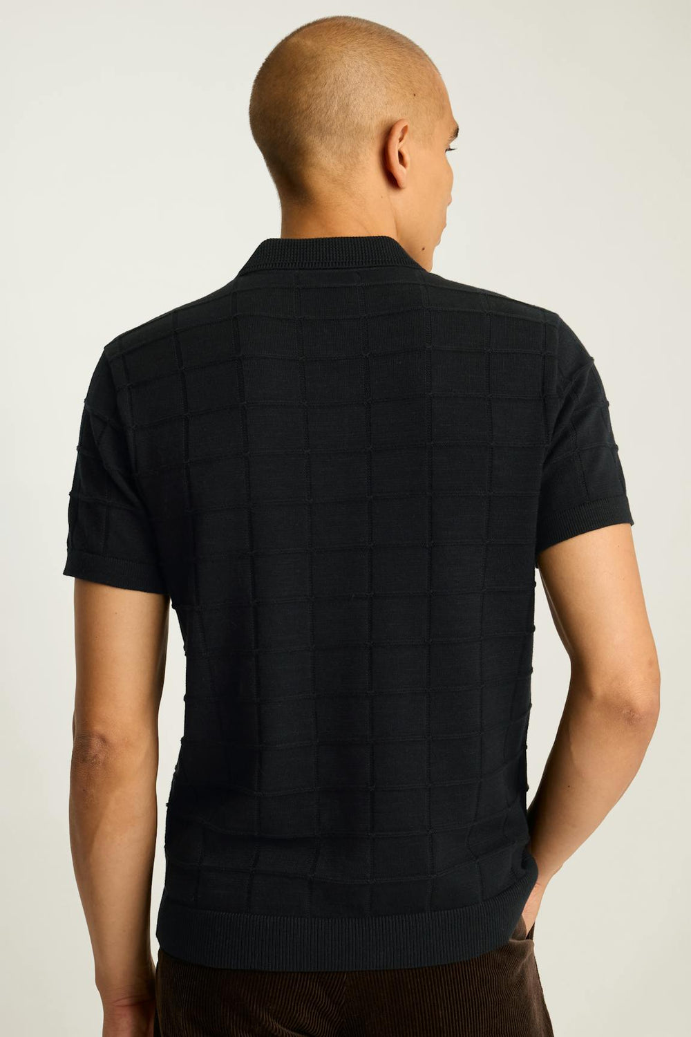 Hudson Sweater Polo / Bonobos - black cotton grid