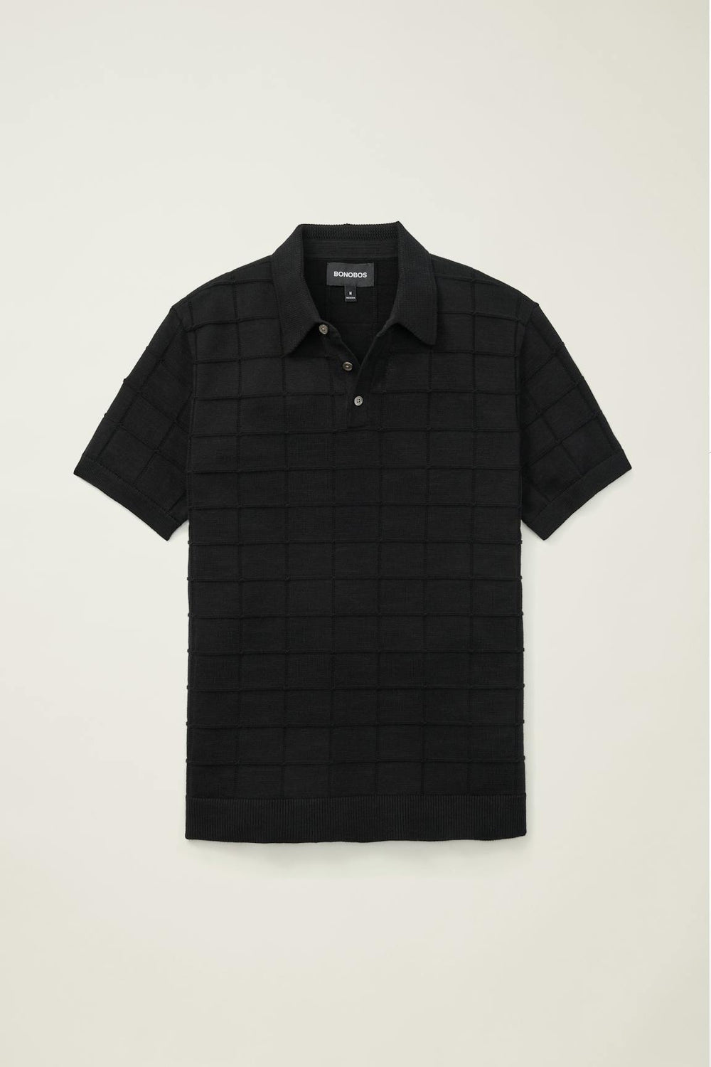 Hudson Sweater Polo / Bonobos - black cotton grid